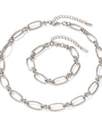 Oval Chain Link Design Necklace & Bracelet