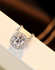 Stunning 1 1/2 Carat Lab Created Diamond Halo Necklace