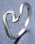 Wave Ring Real 925 Sterling Silver Jewelry Fashion Wedding Rings