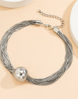 Layered Stacking Chain with Large Sphere Necklace