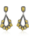 Sterling Silver And Ancient Yellow Turquoise Earrings