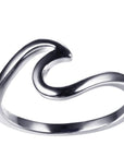 Wave Ring Real 925 Sterling Silver Jewelry Fashion Wedding Rings