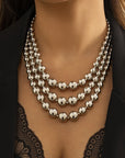 Bold Elegant Layered Beaded Necklace