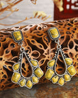 Sterling Silver And Ancient Yellow Turquoise Earrings