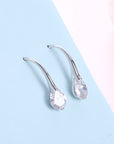 Silver Drop Dangle Earrings with Ziron Stones