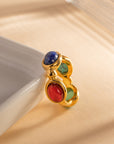 18k Gold Classic Natural Multi- Stone Ring