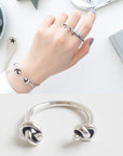 Punk Original 925 Sterling Silver Thai Sliver Fashion Wild Twisted Personality Opening Ring Simple Popular Jewelry