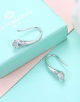 Silver Drop Dangle Earrings with Ziron Stones