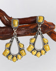 Sterling Silver And Ancient Yellow Turquoise Earrings