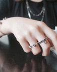 Punk Original 925 Sterling Silver Thai Sliver Fashion Wild Twisted Personality Opening Ring Simple Popular Jewelry