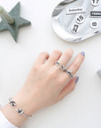 Punk Original 925 Sterling Silver Thai Sliver Fashion Wild Twisted Personality Opening Ring Simple Popular Jewelry