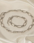 Oval Chain Link Design Necklace & Bracelet