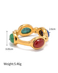 18k Gold Classic Natural Multi- Stone Ring