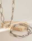 Oval Chain Link Design Necklace & Bracelet