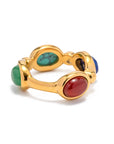 18k Gold Classic Natural Multi- Stone Ring