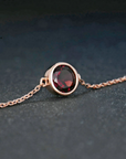 Natural Garnet and Rose Gold Bracelet