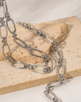 Oval Chain Link Design Necklace & Bracelet